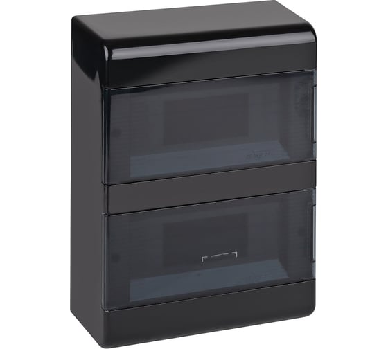 Изображение товара Щиток открытой проводки Рувинил Тусо на 18 модулей с 2 дверцами 225x323x94 мм черный 68018Ч