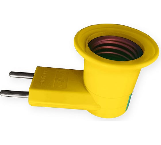 Изображение товара Адаптер вилка-патрон ОПТИКОМ ЭЛЕКТРИК с выключателем 220В желтый 3352.1427