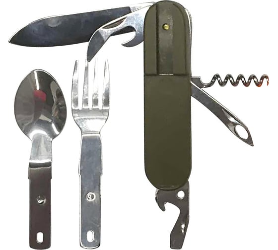 Изображение товара Мультитул Следопыт  5предметов + ложка и вилка, в чехле, PF-MT-15