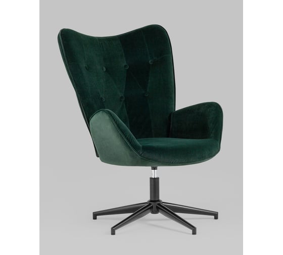 Изображение товара Кресло Стул Груп Филадельфия, черная ножка, велюр серо-зеленый, не регулируемое FUCHS FLY1919-15