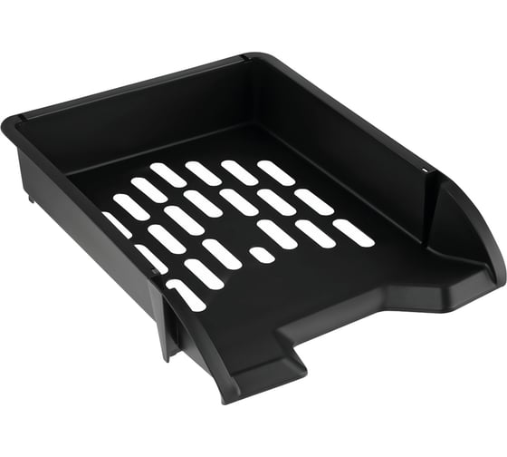 Изображение товара Лоток для бумаг Стамм горизонтальный, лидер, черный ЛТГ-30465