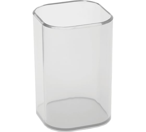 Изображение товара Подставка-стакан Стамм фаворит, пластиковая, квадратная, прозрачная ПС-30475