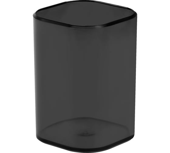 Изображение товара Подставка-стакан Стамм фаворит, пластиковая, квадратная, тонированная черная ПС-30579