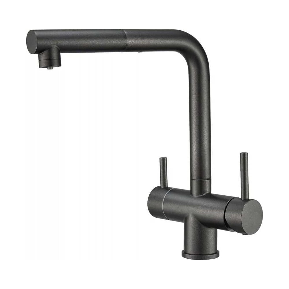 Изображение товара Смеситель для кухни EMAR 7017.12 Оникс с выдвижным и двойным изливом