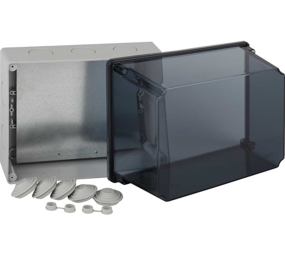 Изображение товара Распределительная коробка Рувинил Тусо для открытой проводки 240x195x165 мм проз.кр 67067П