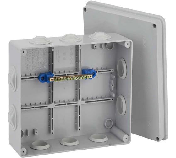 Изображение товара Распределительная коробка Рувинил Тусо для открытой проводки 240x195x90 мм уравнивания потенциалов 67065УП