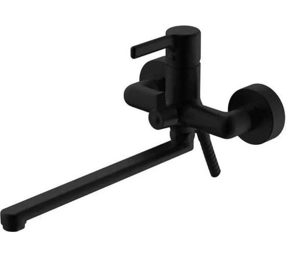 Изображение товара Смеситель для ванны Haiba с длинным изливом, черный HB22814-7