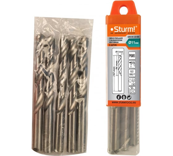 Изображение товара Сверло по металлу (5 шт; 11х94х142 мм) Sturm 1055-04-11S-SS5