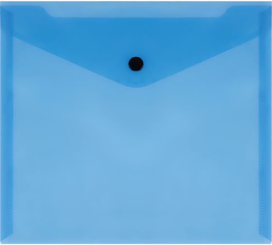 Изображение товара Папка-конверт Стамм на кнопке А5+, 150 мкм, 10 шт в комплекте, пластик, прозрачная, синяя ММ-32277