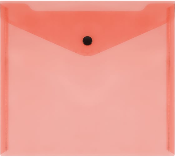 Изображение товара Папка-конверт Стамм на кнопке А5+, 10 шт в комплекте, 150 мкм, пластик, прозрачная, красная ММ-32279