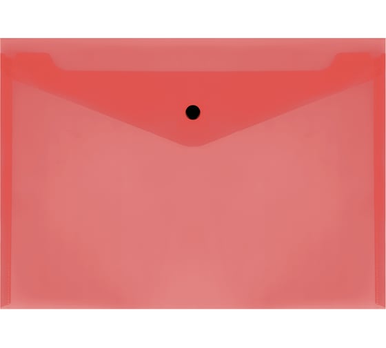Изображение товара Папка-конверт Стамм на кнопке А4, 10 шт в комплекте, 150 мкм, пластик, прозрачная, красная ММ-32275