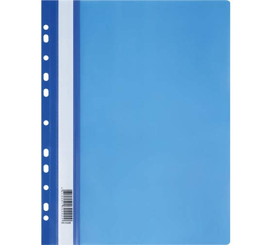 Изображение товара Папка-скоросшиватель Стамм пластик, перф. а4, 160 мкм, синяя с прозр. верхом ММ-32255
