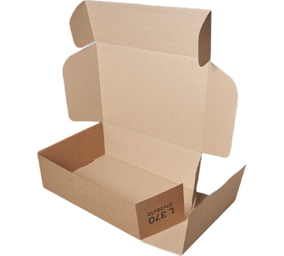 Изображение товара Самосборная картонная коробка PACK INNOVATION 37x26x12 см, объем 11.5 л, 50 шт. IP0GKSS372612-50