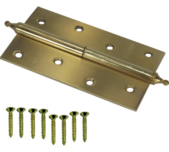 Изображение товара Петля накладная Левша ALTEZTA 1007 120х75х2,5 с корон. золото матовое правая У1-7680.ЗМп