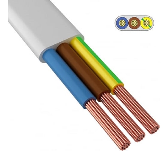 Изображение товара Шнур iTOK шввп 3x0,75 гост белый (100 метров) i-KPP-SHVVP-3075-100-W