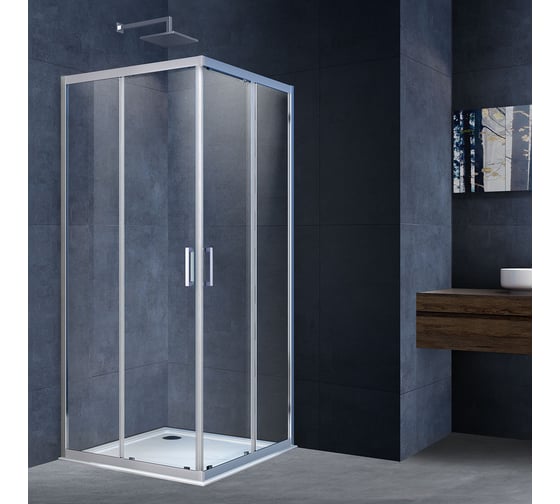 Изображение товара Душевой уголок VINCEA Alpha 1000х1000, хром, стекло прозрачное VSS-3AL100CL