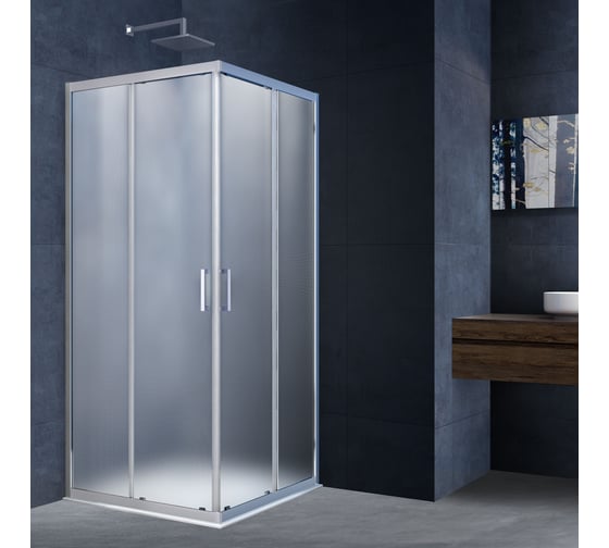 Изображение товара Душевой уголок VINCEA Alpha 1000х1000, хром, стекло текстурное VSS-3AL100MT
