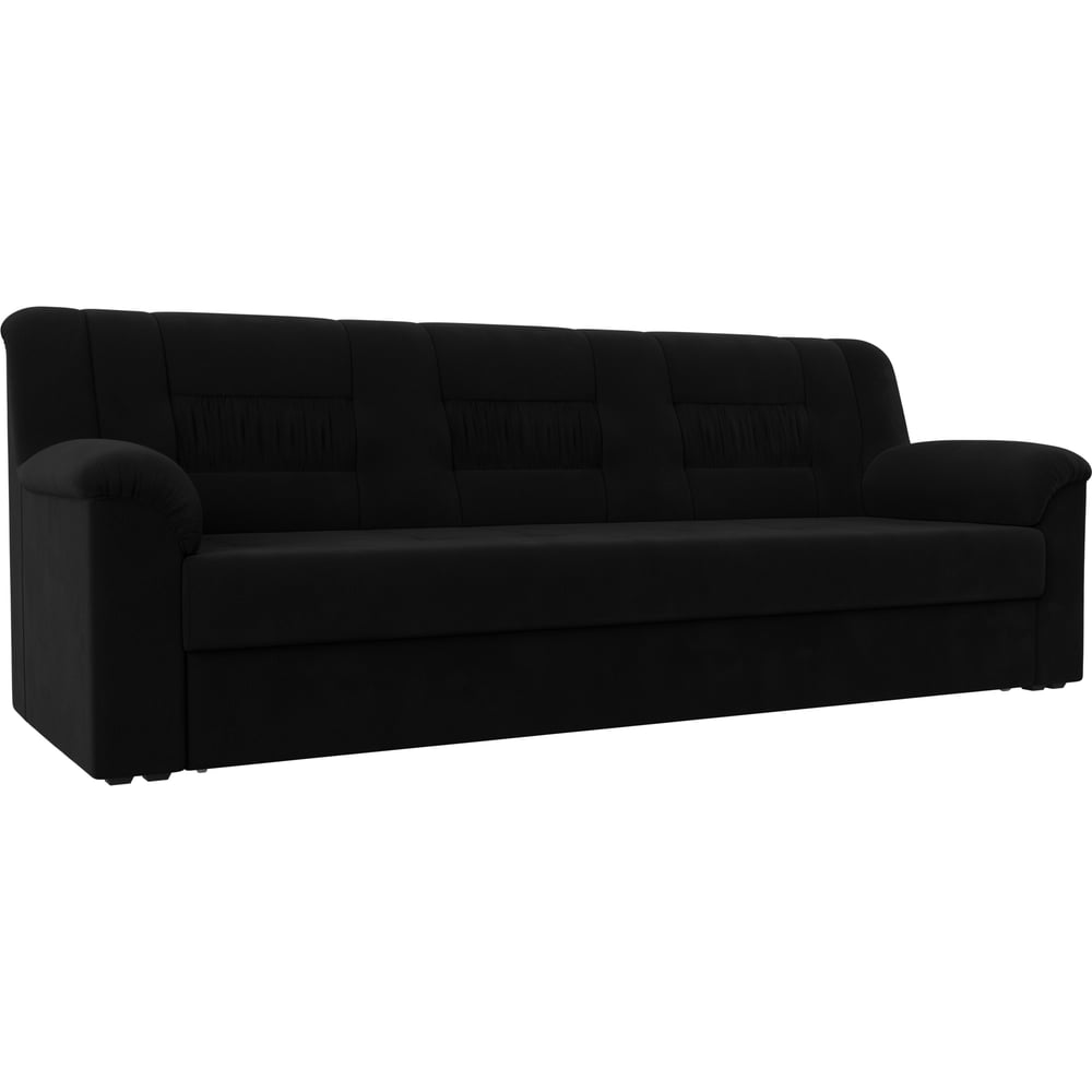 Изображение товара Прямой диван Лига диванов Карелия микровельвет черный механизм дельфин