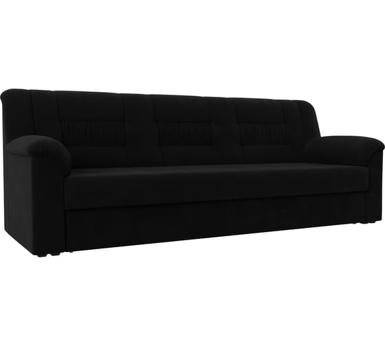 Изображение товара Прямой диван Лига диванов Карелия полностью микровельвет черный 113332