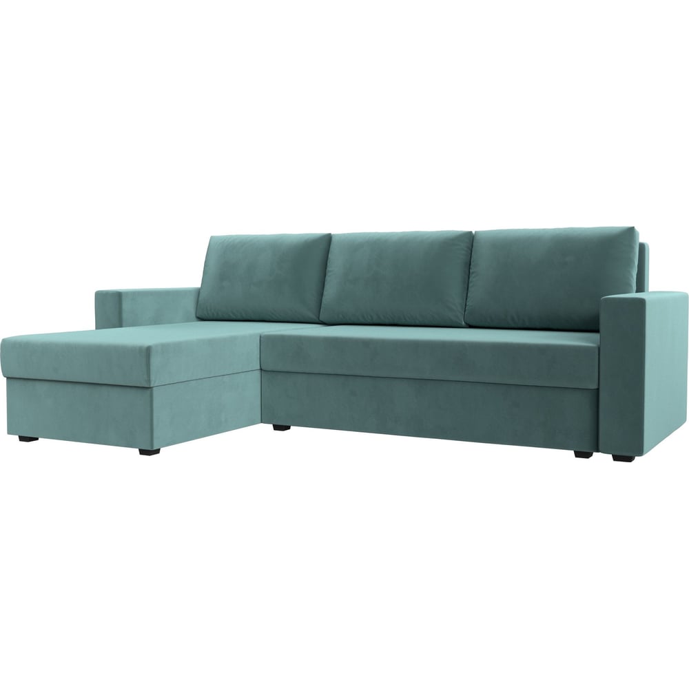 Изображение товара Угловой диван Лига диванов Траумберг Лайт левый Велюр бирюзовый 117149L