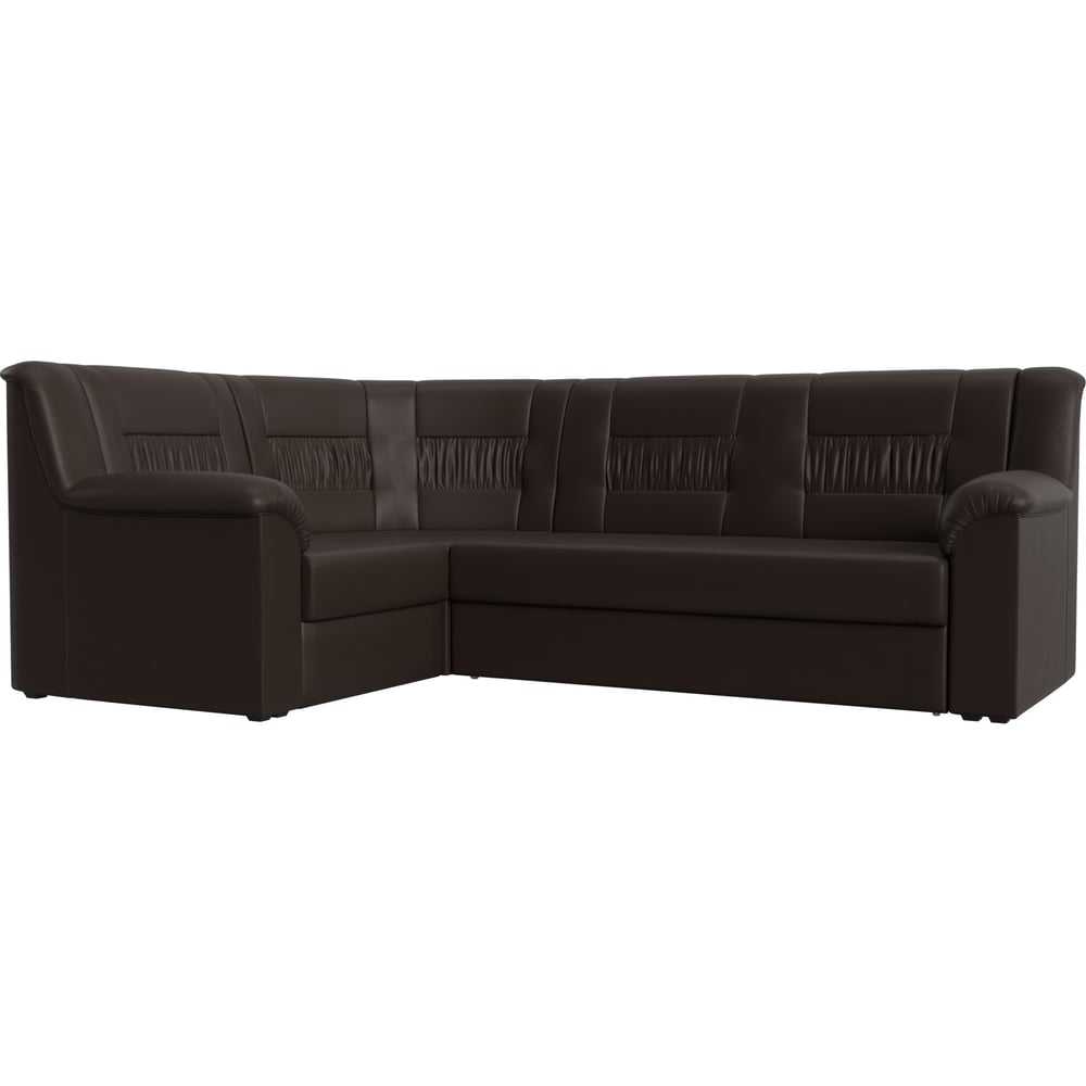 Изображение товара Угловой диван Лига диванов Карелия левый угол экокожа коричневый