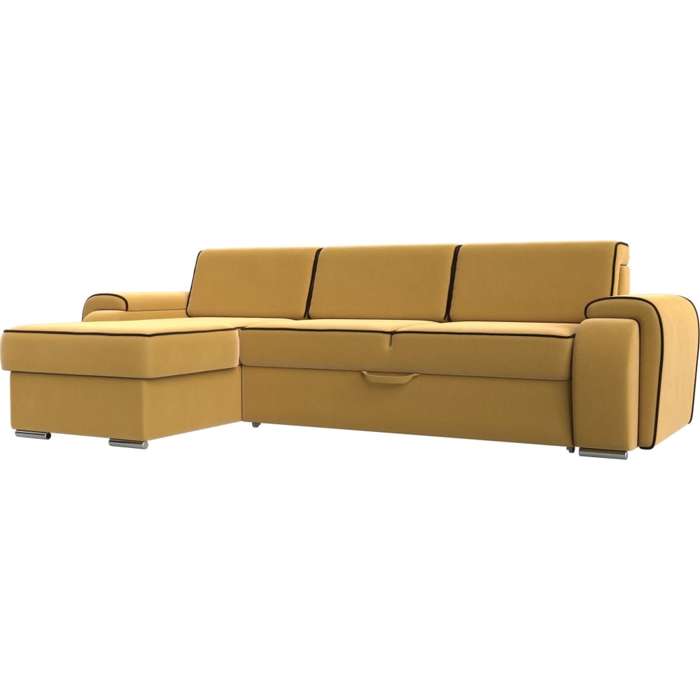 Угловой диван Лига диванов лига диванов кресло лига 008 микровельвет желтый коричневый