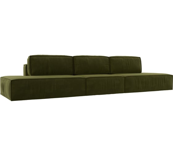 Изображение товара Прямой диван Лига диванов Прага лофт лонг полностью микровельвет зеленый 116671