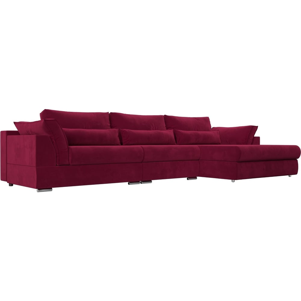 Угловой диван Лига диванов кушетка артмебель фелини микровельвет бордовый