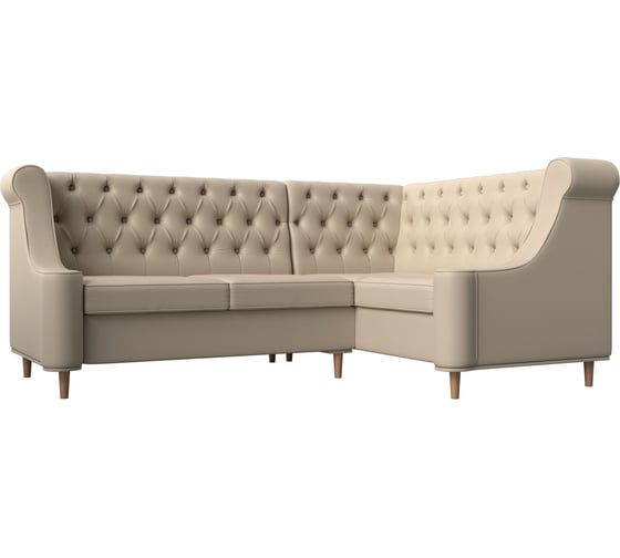 Изображение товара Угловой диван Лига диванов Бронкс угол правый полностью экокожа бежевая 114587