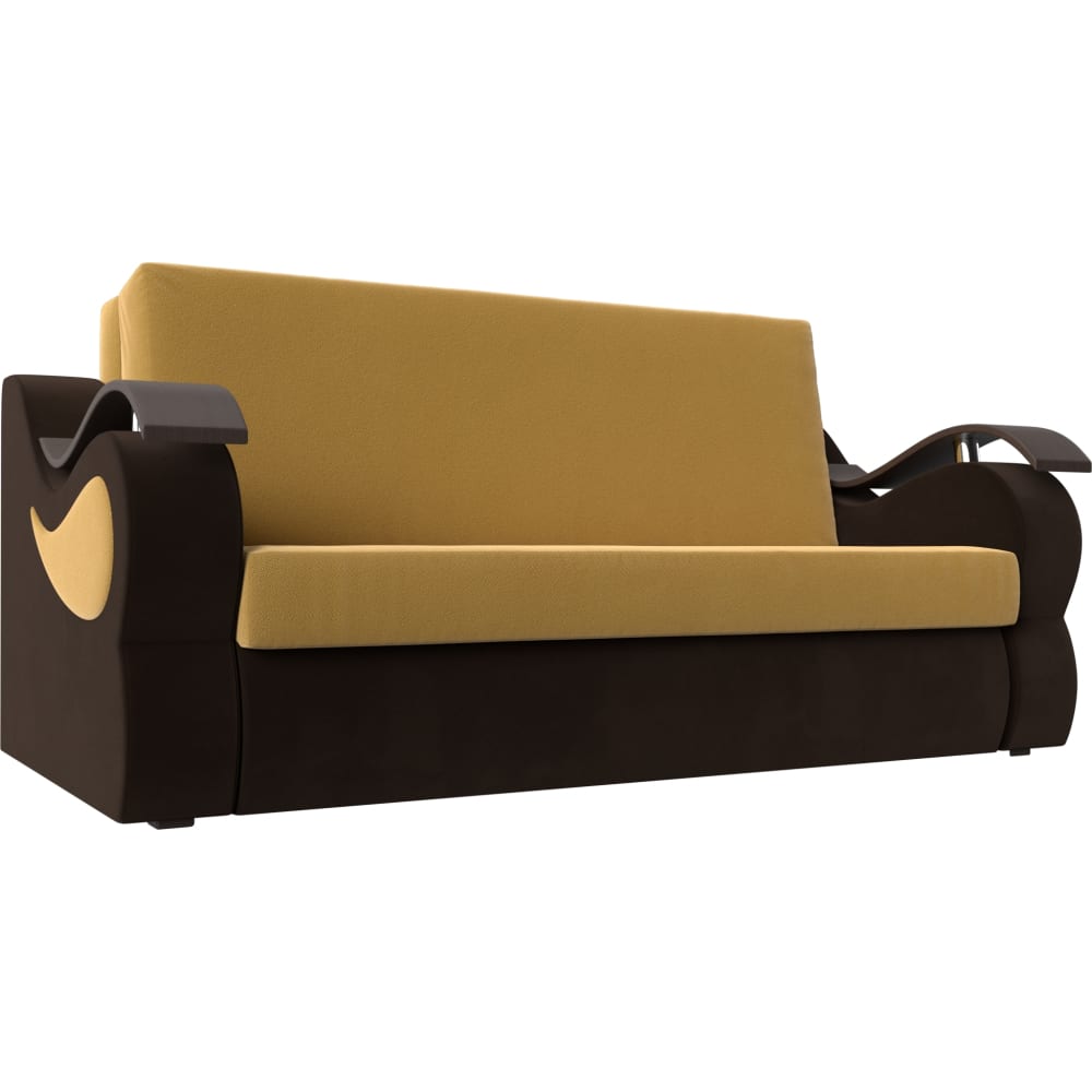 Прямой диван Лига диванов кресло артмебель норден микровельвет желтый