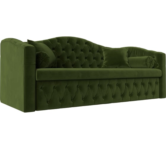 Изображение товара Прямой диван Лига диванов Мечта полностью микровельвет зеленый 112860