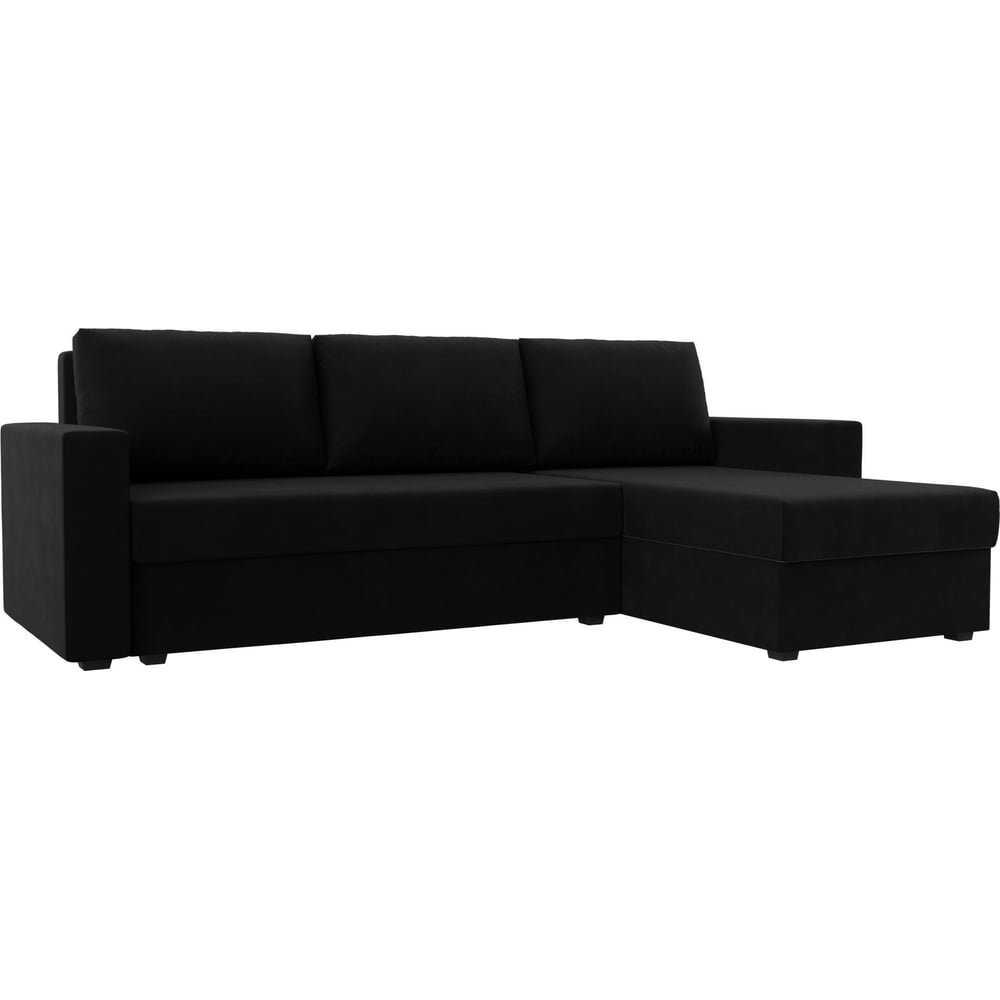 Изображение товара Угловой диван Лига диванов Траумберг Лайт правый микровельвет черный