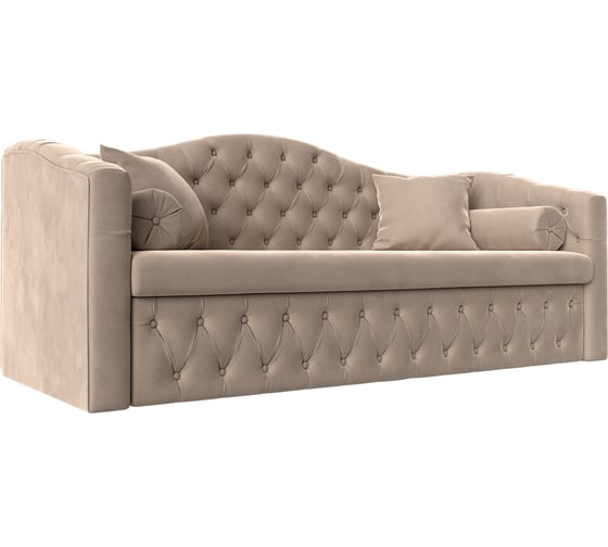 Изображение товара Прямой диван Лига диванов Мечта полностью велюр бежевый 112849