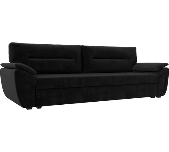 Изображение товара Прямой диван Лига диванов Нэстор Лайт полностью велюр черный 117590