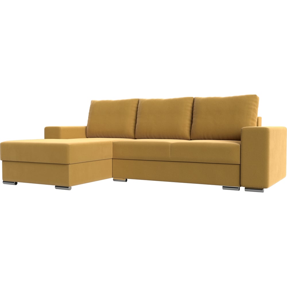 Угловой диван Лига диванов кресло артмебель норден микровельвет желтый