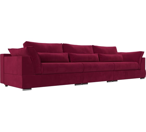 Изображение товара Прямой диван Лига диванов Пекин Long полностью микровельвет бордовый 115456