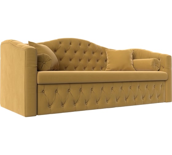 Изображение товара Прямой диван Лига диванов Мечта полностью микровельвет желтый 112859