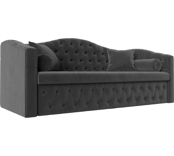 Изображение товара Прямой диван Лига диванов Мечта полностью велюр серый 112854