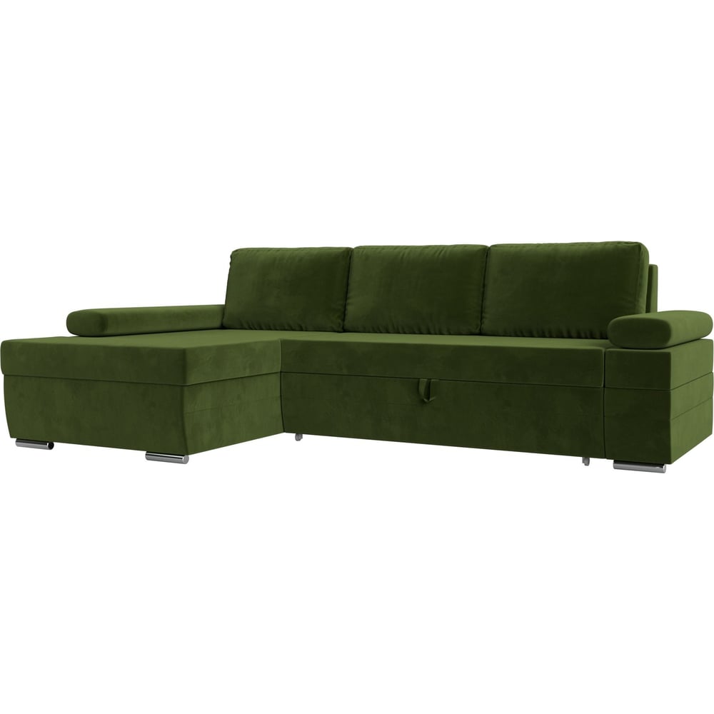 Угловой диван Лига диванов кресло артмебель торин микровельвет зеленый подлокотники бежевые