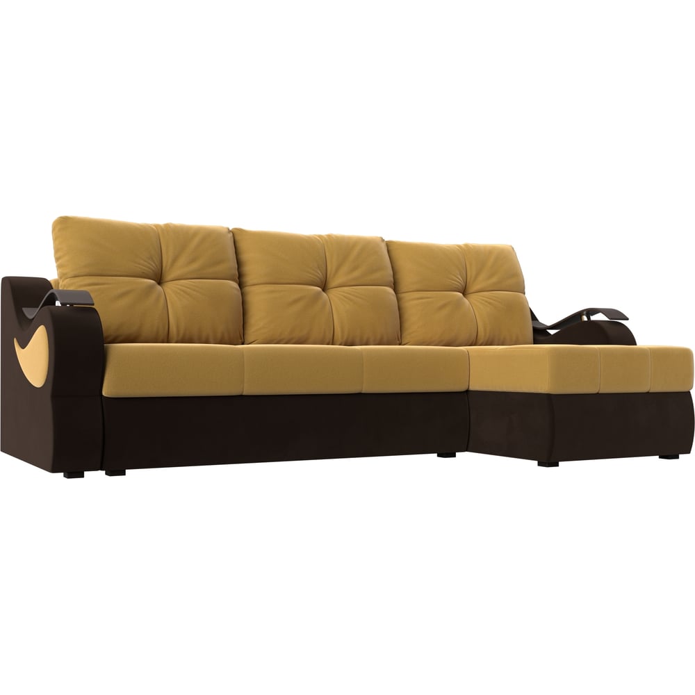 Угловой диван Лига диванов кресло артмебель норден микровельвет желтый