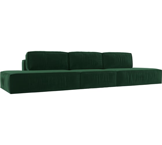 Изображение товара Прямой диван Лига диванов Прага лофт лонг полностью велюр зеленый 116663
