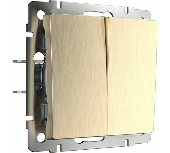 Изображение товара Выключатель WERKEL W1122010 двухклавишный проходной шампань рифленый a051420