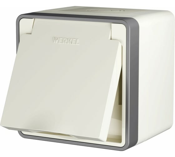 Изображение товара Розетка WERKEL W5071203 влагозащищенная с заземлением с защитной крышкой и шторками Gallant a051546