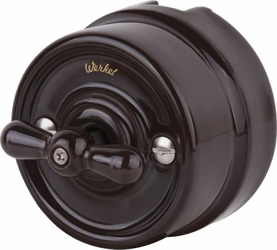 Изображение товара Переключатель WERKEL W5612014 одноклавишный коричневый Ретро a051057