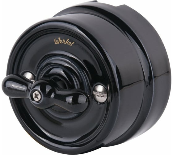 Изображение товара Переключатель одноклавишный W5612008 WERKEL черный Ретро a051454