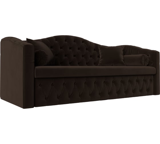 Изображение товара Прямой диван Лига диванов Мечта полностью микровельвет коричневый 112862