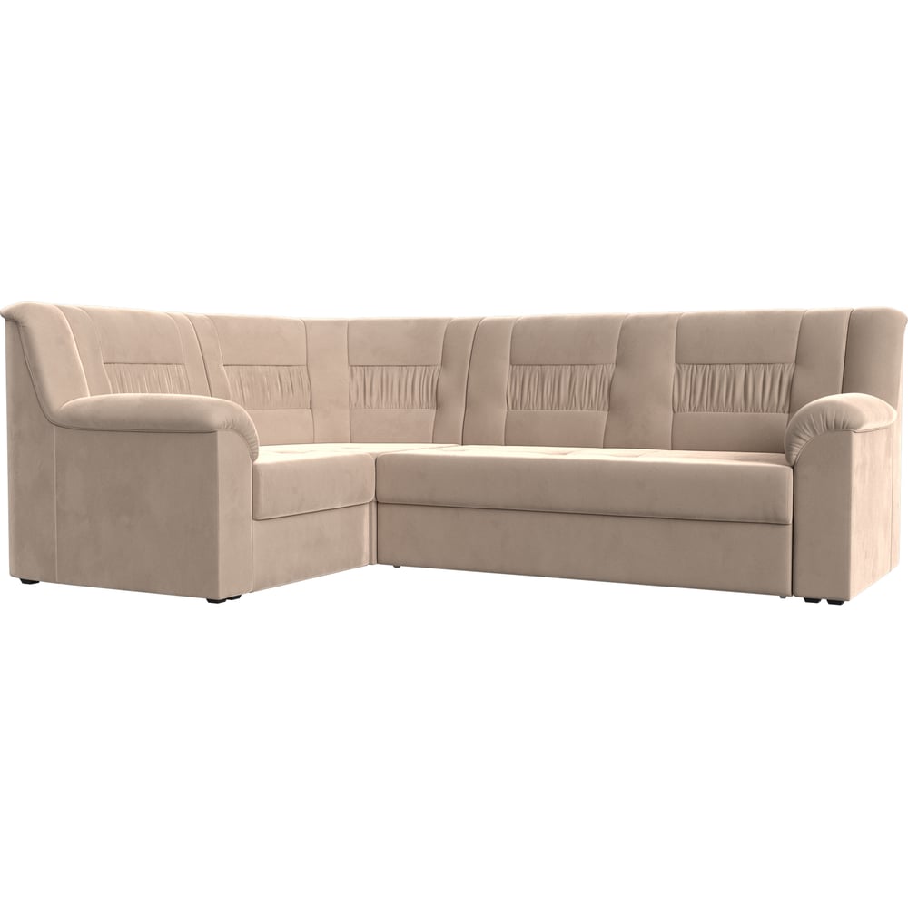 Изображение товара Угловой диван Лига диванов Карелия левый угол полностью велюр бежевый 113340L Изображение товара Угловой диван Лига диванов Карелия левый угол полностью велюр бежевый 113340L