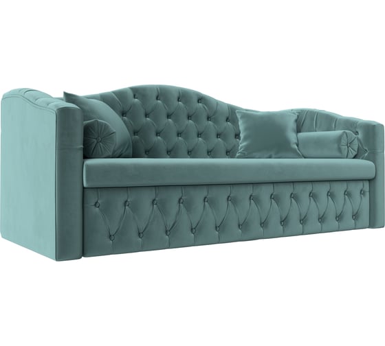 Изображение товара Прямой диван Лига диванов Мечта полностью велюр бирюзовый 112850