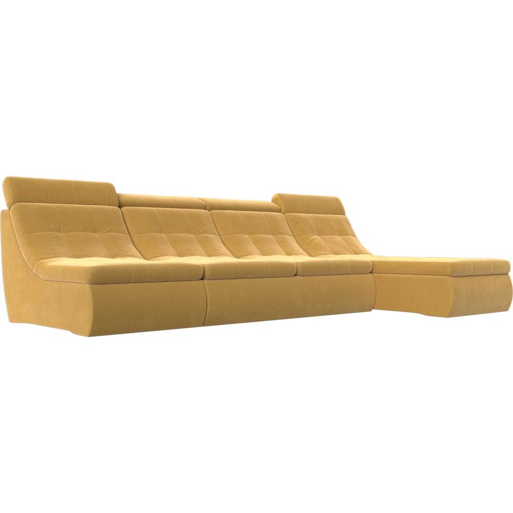 Угловой модульный диван Лига диванов кресло артмебель норден микровельвет желтый