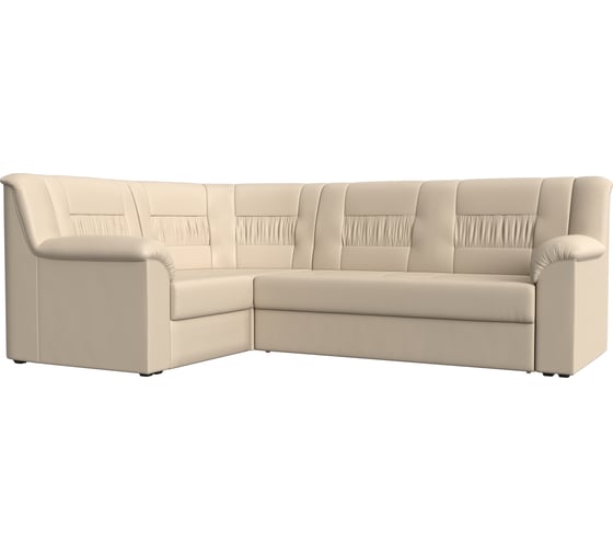 Изображение товара Угловой диван Лига диванов Карелия левый угол полностью экокожа бежевая 113362L